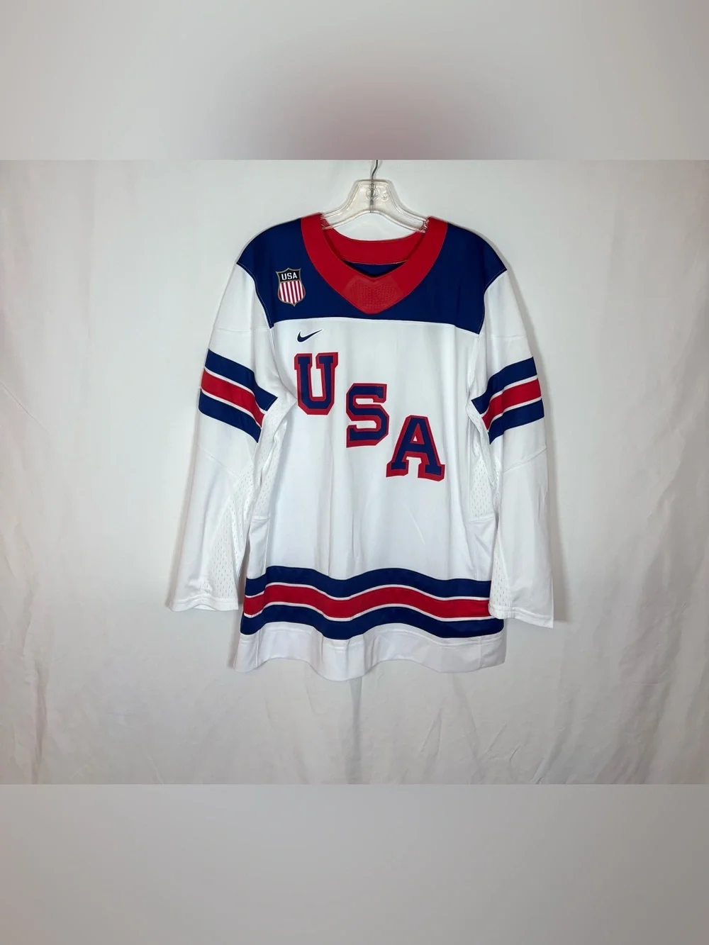 Nike Youth Team USA Hockey 2026 Winter Olympic Milan Jersey White Away Size L/XL